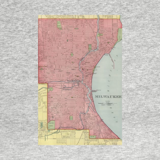 Vintage Map of Milwaukee Wisconsin (1903) by Bravuramedia